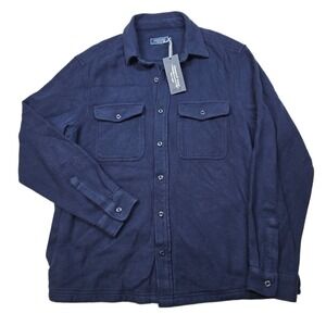 Vineyard Vines Shirt Jacket Men's Large Nautical Navy Twill Classic Fit $188 NEW